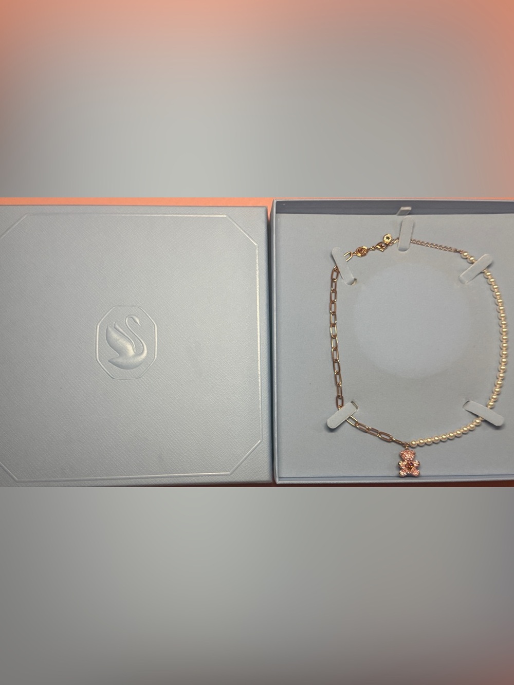 Swarovski Gold and Rose Crystal Charm Necklace - Women Jewelry